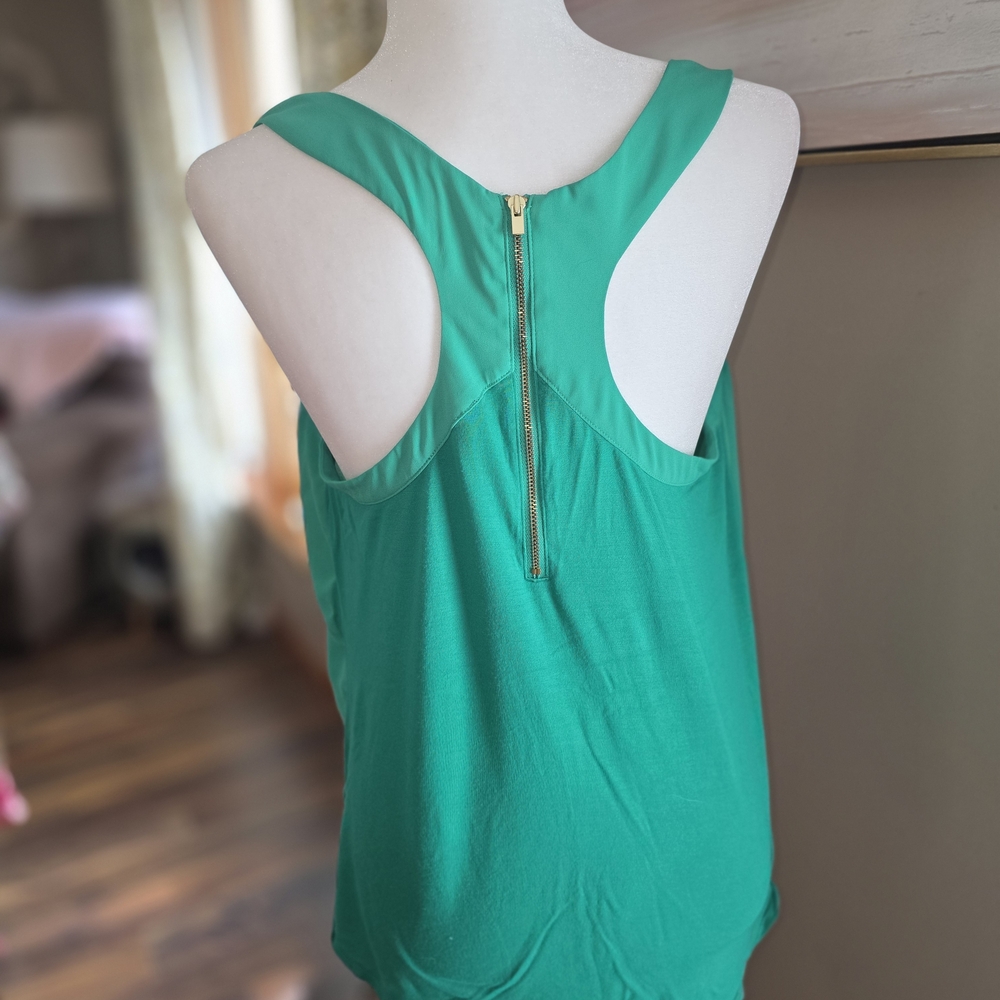 Express Emerald Green Racerback Tank with Back Zip